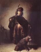 Rembrandt van rijn Self-Portrait with Dog Germany oil painting artist